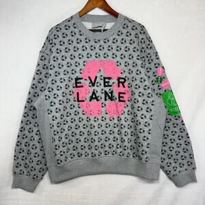 NWT Everlane M ReTrack Sweatshirt Oversized Recycled Earth Day Gray Soft $98‎